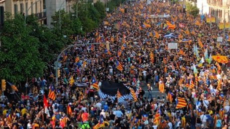 Manifestación independestista por la Diada de Catalunya, en streaming