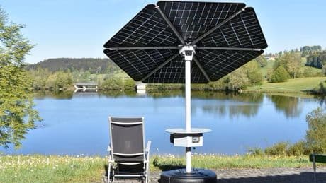 Sonnenschirm und Kraftwerk in einem: Neues Gerät ist in 30 Minuten aufgebaut
