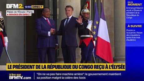 Le président de la République du Congo est reçu à l'Élysée par Emmanuel Macron