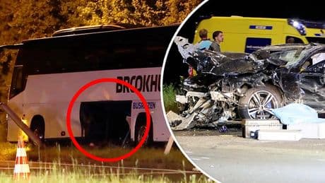 Schokkend: auto rijdt dwars door touringcar heen in Hengelo