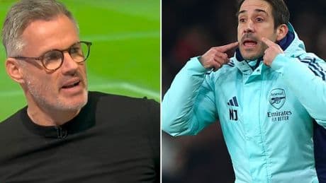 Jamie Carragher takes swipe at Arsenal set piece coach as worrying stat emerges