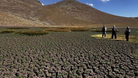 Erciyes'in eteklerindeki Sarıgöl de kurudu