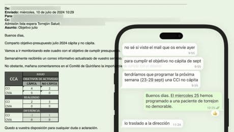 Un hospital privatizado de Madrid presiona a su personal para operar pacientes de otros centros públicos y cobrar más