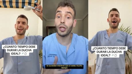 Jorge Ángel, enfermero: “La ducha ideal debe durar como máximo 5 minutos porque si estás mucho tiempo o pones el agua muy caliente eliminas los aceites esenciales de la piel”