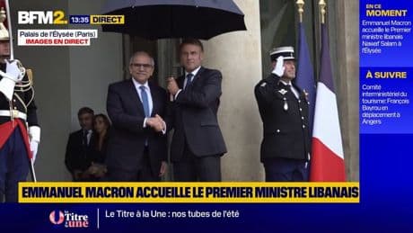 Emmanuel Macron accueille le Premier ministre libanais à l'Élysée
