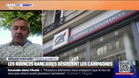 Moins d'agences bancaires dans les campagnes: "C'est un phénomène qui inquiète beaucoup les maires", alerte Bernard Souvignet, président de l'AMF 43