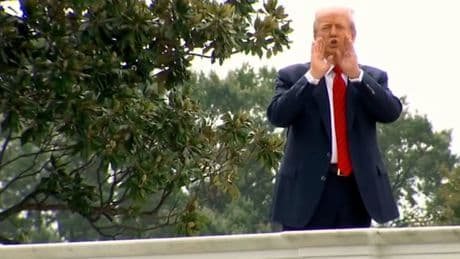 Donald Trump macht Spaziergang auf dem Dach des Weißen Haus
