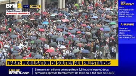 Maroc: Manifestation de soutien au peuple palestinien à Rabat
