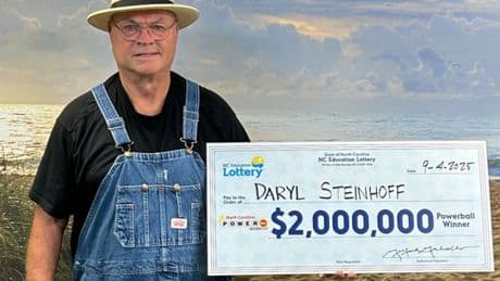 North Carolina man spent an extra dollar on lottery ticket and won $2 million