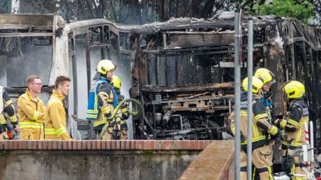 Schadenshöhe noch unbekannt: Linienbusse ausgebrannt - Brandursache bisher nicht geklärt