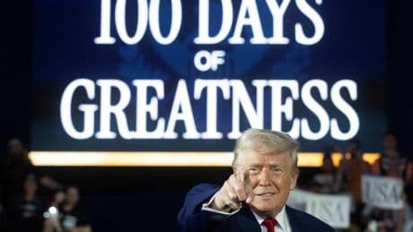 Trump touts 'most successful first 100 days' in US history at Michigan rally