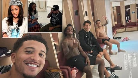 Jadon Sancho posts first photo from inside Man United's 'bomb squad' with outcast 'brothers' amid bizarre claims he is ignoring offers and wants to quit Europe for his US girlfriend