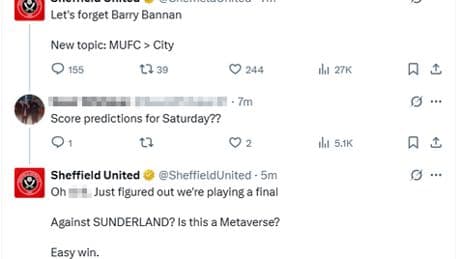 Sheffield United’s X HACKED as dozens of posts slamming Wednesday star Barry Bannan shared to club’s 600k followers