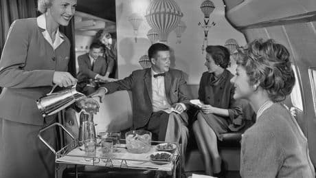 Vintage photos show how flying first class has changed over the past 70 years