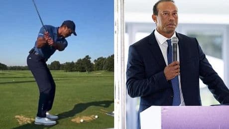 Tiger Woods, 49, sends fans into meltdown as he makes shock return to golf for the first time since surgery