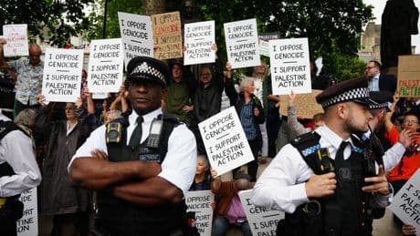 Three charged with supporting Palestine Action at London rally