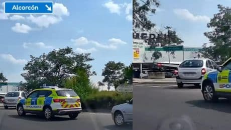 Un conductor se despista y sale de una rotonda de Alcorcón en dirección contraria y es pillado por la policía, que circulaba detrás suyo: “Vaya marrón”