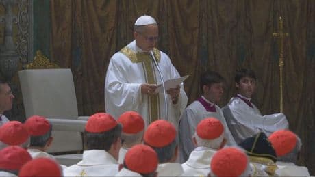 Pope Leo XIV celebrates his first Mass in the Sistine Chapel