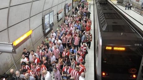 El metro cerrará a cal y canto su estación de San Mamés el día de la final desde las tres de la tarde