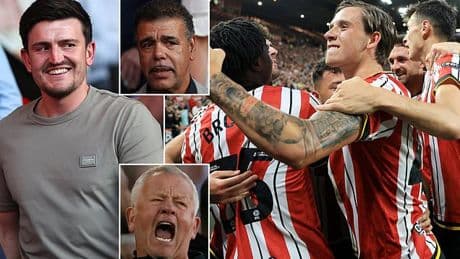 Harry Maguire watches on as his first club Sheffield United reach Championship play-off final with a RECORD aggregate win over Bristol City
