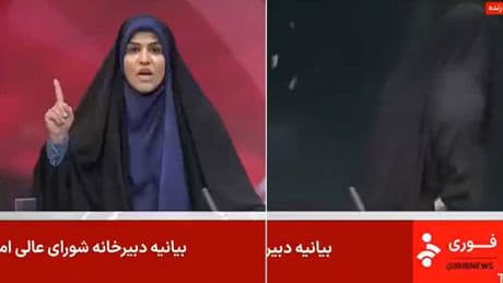 Achtung, sehr laute Explosion! Hier schlägt die Rakete ins iranische Live-TV ein