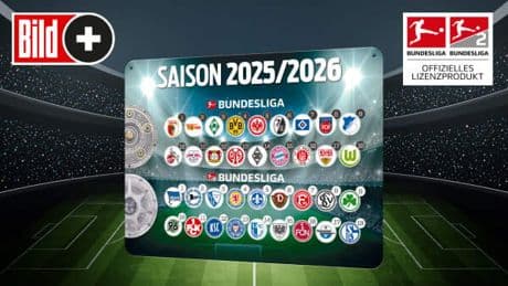 Exklusiv bei BILDplus - BILD verlost 100 Magnettabellen zum Bundesliga-Start!