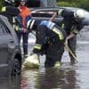 Heftige Unwetter in Bayern: Starkregen setzt in Nürnberg Keller und Straßen unter Wasser