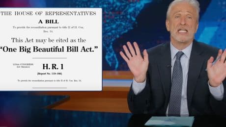 Jon Stewart uses GOP’s own words to skewer lawmakers who voted for Trump’s controversial bill