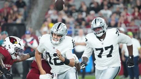 Las Vegas Raiders quarterback Aidan O'Connell fractures wrist, with Tom Brady's team now needing new No 2