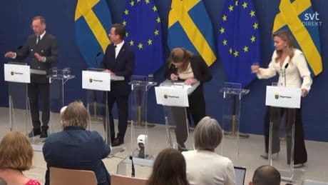 La ministra de Salud de Suecia se desploma por una bajada de azúcar en su primera rueda de prensa oficial