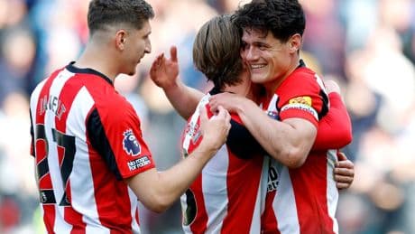 Brentford 4 Brighton 2: Bees’ faint European hopes given huge boost as Joao Pedro sent off for lashing out