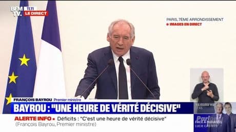 Finances publiques: François Bayrou évoque "une heure de vérité décisive"