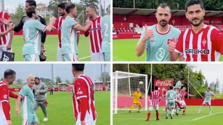Las Leyendas del Atlético se midieron, en Mareo, a las del Sporting de Gijón