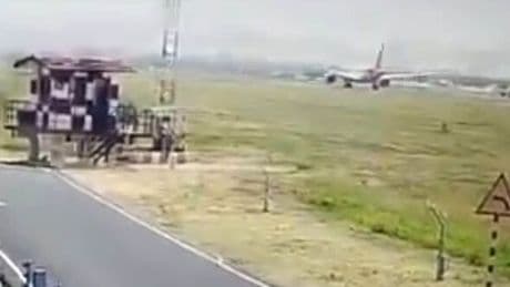 Doomed Air India Boeing plane's take off and fireball crash caught on chilling CCTV