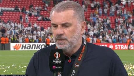 Ange Postecoglou responds when asked if he'll quit Tottenham after Europa League triumph