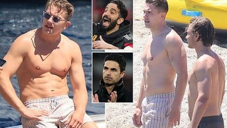 Viktor Gyokeres soaks up the sun in Greece as £85m wantaway Sporting star waits for offers from Arsenal and Man United with Premier League duo weighing up their striker target options