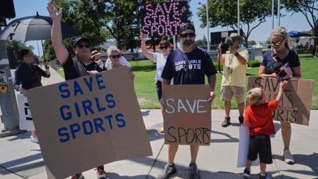 Violence erupts over trans athlete AB Hernandez in California with supporter arrested for smashing car with Pride flag