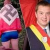 “Dit was een grote fout”: Waalse politicus door het stof vanwege foto in onderbroek met nazivlag