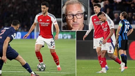 Gary Lineker reveals why Arsenal were dumped out of the Champions League with former England star claiming 'you don't have to be a footballing Einstein' to see it