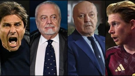 <p>&quot;Siamo nelle mani di Dio&quot;: De Laurentiis, l'Inter e il sogno Napoli. Intanto De Bruyne...</p>