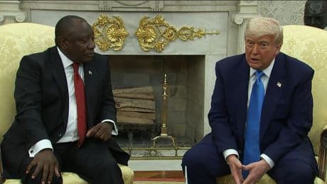 Trump ambushes South African president at White House meeting