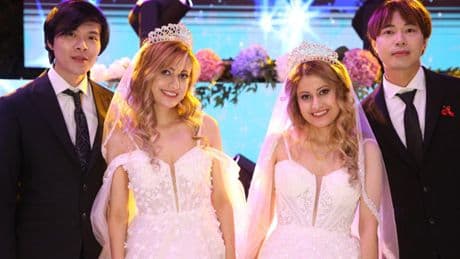 Tek yumurta ikizleri, Tayvanlı iki gençle evlendi! Damatların dansları ilgi çekti