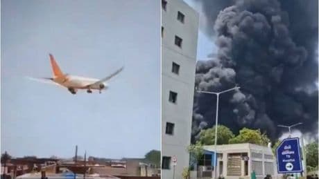 Accidente aéreo en India: el vídeo del momento en el que el avión se estrella con más de 200 pasajeros a bordo
