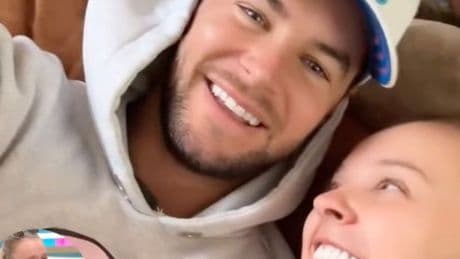 Chris Hughes' four-word message for JoJo Siwa as they kiss to celebrate special day