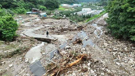 Heavy rain in South Korea leaves at least four dead and 1,300 forced to evacuate