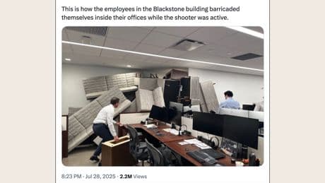The story behind the viral photo of Blackstone's barricaded office
