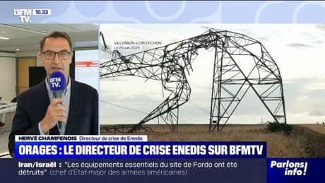 Orages: le directeur de crise d'Enedis évoque "25.000" foyers encore sans électricité
