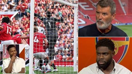 Roy Keane tells Man United star to 'go and play chess' over Arsenal's winning goal - as fans claim fellow pundit is 'loving' heated debate with Micah Richards