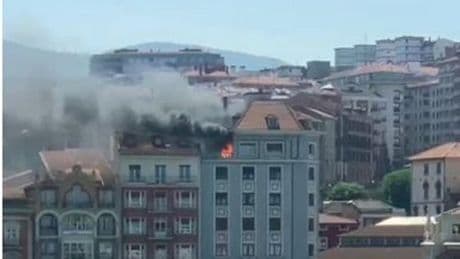 Alarma en Portugalete por un incendio en una terraza exterior