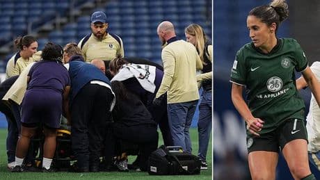 Women's soccer match is abandoned after USA player collapses on field in terrifying medical emergency